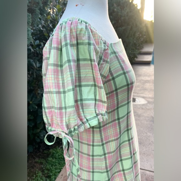 THE RAGGED PRIEST Urban Outfitters ~ Green & Pink Plaid Mini Dress ~ Size Small - Picture 5 of 9